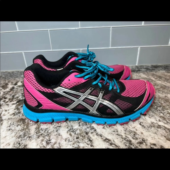 Asics Shoes - Asics Gel-Scram Women's Size 9 Black/Blue/Pink Running Jogging Shoes T2J6N
